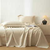 Yeknu  Luxury Cotton and Linen Bed Sheet Sets High Quality Skin Friendly Flat Sheet 2 Pillowcases for All Seasons Queen King Bedclothes