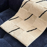 Yeknu  Nordic Tufting Stripe Bathroom Mat Tufted Beige Bathmat Soft Bedroom Rug Foot Pad Living Room Carpet Anti-slip Home Room Decor