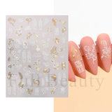 Yeknu - Bronzing Leaves Stickers for Nails Abstract Lines Painting Decals Flowers Animals Love Adhesive Sliders Decoration FBTH1105