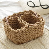 Yeknu  Woven Storage Basket, Nordic Style Dressing Table,torage Cotton Rope Storage Basket, Wardrobe Cotton Rope Weaving