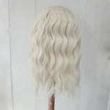 Yeknu  Short 60 Blonde Curly Wavy Synthetic Lace Front Bob Wigs for Women Pre Plucked Hairline Platinum White Deep Wave Daily Party Use