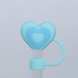 Yeknu  1PC Silicone Heart Straw Covers Reusable Star Straw Toppers Drinking Caps Straws Stopper for Stanley 10mm Tumbler Accessories