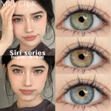 Yeknu  2PCS New Color Contact Lenses with Prescription Natural Blue Contact Lens Brown Pupils Beauty Eyes Lenses Siri Series