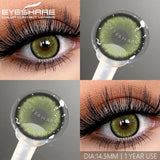 Yeknu  Myopia Lenses 1 Pair Colored Contact Lenses with Degree Natural Eye Contacts Brown Lenses Gray Pupils Yearly Disposable