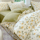 Yeknu  Class A super soft jacquard cloud yarn cotton four-piece set, bed sheet, bed hat, quilt cover, student dormitory bed