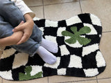 Yeknu  Plaid Irregular Kitchen Rugs Soft Fluffy Tufting  Carpet Rugs Non-Slip Abosrbent Bathroom Floor Mat Bedroom  Toilet Door Carpet