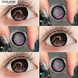 Yeknu  2pcs Colored Contact Lenses for Eyes Myopia Eye Color Lens Violet Lens Blue Lens Natural Black Pupils Makeup Brown Lens