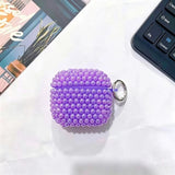 Yeknu  Half circle pearl earphone case protective case shockproof soft silicone earphone cover, with keychain