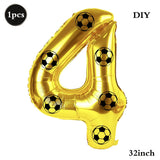 Yeknu  Soccer Birthday Party Decoration Multi Color Number 7 Balloon 32Inch 1 2 3 4 5 6 7 8 9 Digit Football Balloon Large Figure Golob