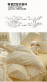 Yeknu 2025 new class A aerobic knitted cotton printing small fresh four-piece set, bed sheet, bed hat four-piece set