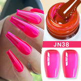 Yeknu  Jelly Transparent Gel Nail Polish Nude Pink  Color UV Soak Off Gel Varnish Jade Nail Art Gel 10ml Design Manicure