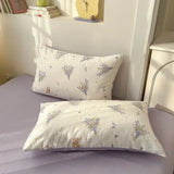 Yeknu 100% Cotton 4-Piece Duvet Cover Set (1 Duvet Cover 2 Pillowcases 1 sheet), Minimalist Cartoon Design, Ultra-Soft Bedding Set