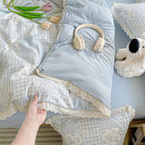 Yeknu Ins Princess Bedding Set Floral Duvet Cover Set Flat Sheets Set Single Twin Double Size Bed Linen Set Back To School Season