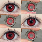 Yeknu  2pcs/pair Cyber Series Halloween Colored Contact Lenses for Makeup Eyes Big Pupils Red Contact Lenses Brown Lens Myopia