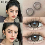 Yeknu  1 pair Natural Lenses Korean Lenses Colored Contact Lenses with Prescription Blue Lenses Big Eye Lenses Wholesales