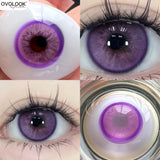 Yeknu  1 Pair Purple Beauty Colored contact lenses For Eyes Halloween Makeup Lens Pupils Fashion Big Eye Lenses Myopia Lenses