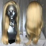 Yeknu  Long Wavy Dark Brown Synthetic Lace Front Wigs for Women Free Part Layered Cut Natural Wave Brunette Colored 13X4 Wigs Daily Use