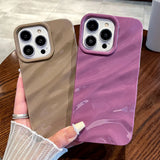 Yeknu  Wave Phone Case For iPhone 17 Air 16 15 14 13 12 Pro Max 11 XS XR X 6 7 8 Plus Soft Bumper Shockproof Cover Solid Color Coque