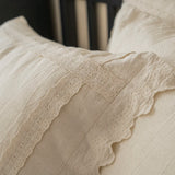 Yeknu 4/5Pcs French Vintage Bedding Sets 85% Cotton and 15% Linen Stitch Embroidery Double Bed Sheet Coverlet Quilt Cover Pillowcases