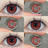 Yeknu  2pcs/pair Cyber Series Halloween Colored Contact Lenses for Makeup Eyes Big Pupils Red Contact Lenses Brown Lens Myopia