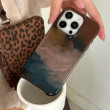 Yeknu  Luxury Ink Wash Dizzying Pattern Phone Case For Iphone 17 air 16 Pro Max Cases 15pro 14 13 Promax Vintage IMD Back Cover