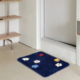 Yeknu  Cute Tufting Flower Bathroom Mat Soft Floral Rug Tufted Tub Side Bathmat Door Carpet Floor Anti Slip Doormat Home Room Decor