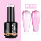 Yeknu  Rubber Base Gel Nail Polish Pink White Base Gel Top Coat Jelly Semi Transparen French Soak Off UV Nail Art Varnish