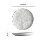 Yeknu  Creative Light Luxury Nordic Black/White Stone Texture Ceramic Tableware Restaurant Home Hotel Supplies Shallow Dinner Plate 1Pc