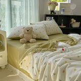 Yeknu  Cloud-feeling double-layer yarn summer quilt air conditioner quilt four-piece set soft small fresh machine washable