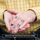 Yeknu  Sun and moon, lasting 1-2 weeks waterproof, temporary tattoo stickers, realistic semi-permanent fake tattoos for the fingers
