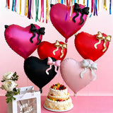 Yeknu  Heart-shaped Foil Balloon with Bow for Women Birthday Party Weddings Baby Shows Valentine's Day Anniversary Photograph  Decor