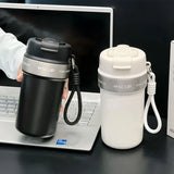 Yeknu  550ml Fashion Stainless Steel 316 Coffee Mug With Straw High Quality Leak-Proof Car Thermal Flask Large Capacity Travel Tumbler