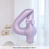 Yeknu  40-Inch Number Balloons for Birthday Photoaphy Props Boys Girls One Year Old Creme Purple Decorative Scene Arrangement