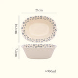 Yeknu  Creative Oval shape Rice Bowls, Thickened Ceramic Home Kitchen Restaurant Supplies, Cute Breakfast Dessert Fruit Salad Bowl, 1Pc