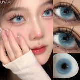 Yeknu  New Natural Lenses Gray Lenses 1 Pair Color Eye Contacts Blue Pupils Korean Style y2k Lenses Big Eyes Colorcon
