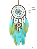 Yeknu  Creative Retro Indian Style Dream Catcher Wind Bell Indoor Hanging Decoration Personalized Airborne Ornament Handmade Feathers