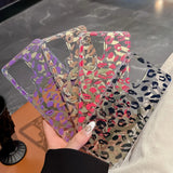 Yeknu  Leopard Clear Case For Samsung Galaxy S25 S24 Ultra Plus S24FE S25edge For Magesafe Magnetic Wireless Charge PC+TPU Back Cover