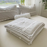 Yeknu  Pure Cotton Summer Cooling Duvet 1-Piece Lace Soybean Fiber Airable Cover