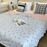 Yeknu 2025 new Mu yarn cotton summer quilt wrinkled yarn air conditioner quilt household skin-friendly thin quilt machine washable