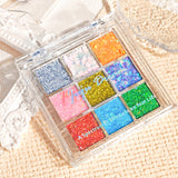 Yeknu  9 Color Glitter Eyeshadow Palette High Pigment Gold Shimmer Matte and Sparkle Finish Multi Tones for Daily Glam and Party Looks