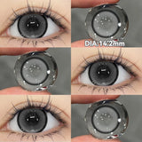 Yeknu   Pair Halloween Contact Lenses Beauty Eye Color Lenses Cosplay Pupils Myopia Lens with Prescription Natural Blue Lens
