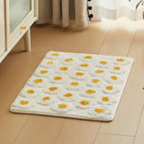 Yeknu  Soft Tufting Poached Eggs Bathroom Mat Bedroom Bedside Rug Carpet Doormat Floor Anti Slip Tidy Pad Aesthetic Home Room Decor