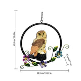 Yeknu Solar LED Owl Hanging Waterproof Outdoor Garden Resin Pendant Light Waterproof Yards Patios Decoration Lighting