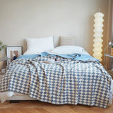 Yeknu  Retro Checkerboard Plaid Throw Blankets Double Layer Soft Plush Warm Shawl  Sofa Cover Fuzzy  Blanket  Fluffy Bedspread