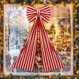 Yeknu  210cm Super Large Christmas Bow Decorations Red and White Stripes Xmas Tree Bowknot Pendant Ornament for DIY New Year Home Decor
