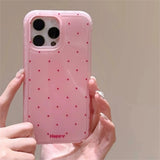 Yeknu Korean Cute Polka Dot Macron Color Phone Case For iPhone 16 15 14 13 12 Pro Max Trendy Aesthetic Anti Knock Soft Back Cover