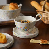 Yeknu High Beauty Female Coffee Cup Set High Grade Exquisite Afternoon Tea Cup Advanced Ceramic Mug