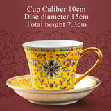 Yeknu  Creative Floral Pattern Cute Cups, Household Office Items Porcelain Water Mug, Minimalist style Coffee Cup and Plate Combination