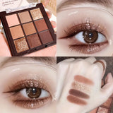 Yeknu  Mocha Chocolate 9-color eyeshadow palette, natural brown and gold tones, matte pearlescent, Valentine's Day & Mother's Day gift