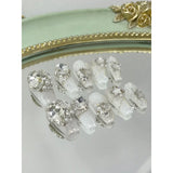 Yeknu  10Sheet Pack Handmade Fake Nails Press-On Long Nails Pipe Nails Coffin Nails Detachable Reusable Suitable for Parties and Festiv